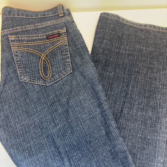 Calvin Klein Womens Jeans Size 13 Bootcut Mid Rise Flare Denim Casual‎ Y2K 70’s - Picture 3 of 12
